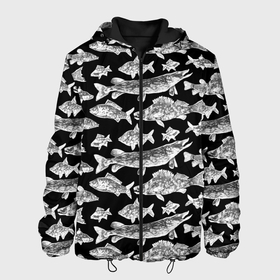 Мужская куртка 3D с принтом Городской паттерн о рыбалке в Белгороде, ткань верха — 100% полиэстер, подклад — флис | прямой крой, подол и капюшон оформлены резинкой с фиксаторами, два кармана без застежек по бокам, один большой потайной карман на груди. Карман на груди застегивается на липучку | Тематика изображения на принте: 