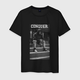 Мужская футболка хлопок с принтом Cbum conquer Крис Бамстед , 100% хлопок | прямой крой, круглый вырез горловины, длина до линии бедер, слегка спущенное плечо. | 