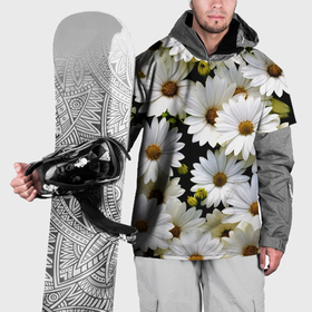 Накидка на куртку 3D с принтом Белые цветы ромашки   летний паттерн в Тюмени, 100% полиэстер |  | Тематика изображения на принте: 