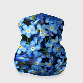 Бандана-труба 3D с принтом Незабудки   мелкие синие цветочки полевые в Тюмени, 100% полиэстер, ткань с особыми свойствами — Activecool | плотность 150‒180 г/м2; хорошо тянется, но сохраняет форму | 