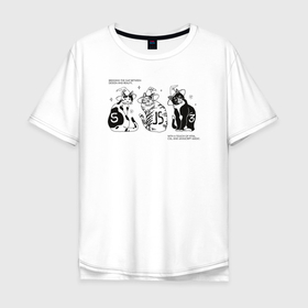 Мужская футболка хлопок Oversize с принтом Front End Котики в Тюмени, 100% хлопок | свободный крой, круглый ворот, “спинка” длиннее передней части | Тематика изображения на принте: 