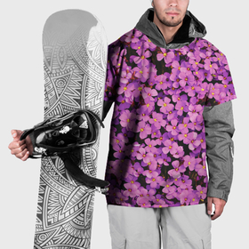 Накидка на куртку 3D с принтом Сиреневые цветы сирени   цветочный паттерн в Курске, 100% полиэстер |  | 
