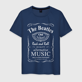 Мужская футболка хлопок с принтом The Beatles в стиле Jack Daniels в Санкт-Петербурге, 100% хлопок | прямой крой, круглый вырез горловины, длина до линии бедер, слегка спущенное плечо. | 