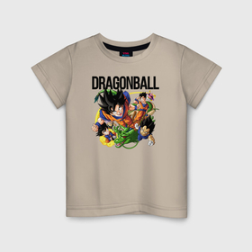 Детская футболка хлопок с принтом Гоку из Dragonball в Екатеринбурге, 100% хлопок | круглый вырез горловины, полуприлегающий силуэт, длина до линии бедер | 