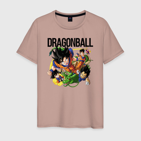 Мужская футболка хлопок с принтом Гоку из Dragonball в Курске, 100% хлопок | прямой крой, круглый вырез горловины, длина до линии бедер, слегка спущенное плечо. | 