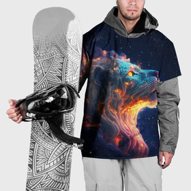 Накидка на куртку 3D с принтом Космический звёздный лев в Санкт-Петербурге, 100% полиэстер |  | 