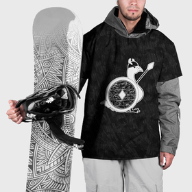 Накидка на куртку 3D с принтом Вооруженный гусь воин викинг в Новосибирске, 100% полиэстер |  | Тематика изображения на принте: 