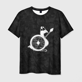 Мужская футболка 3D с принтом Вооруженный гусь воин викинг в Курске, 100% полиэфир | прямой крой, круглый вырез горловины, длина до линии бедер | 
