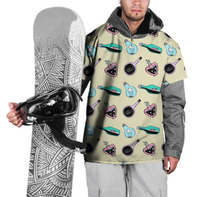 Накидка на куртку 3D с принтом Бутылочки в стиле 90 х   паттерн в Петрозаводске, 100% полиэстер |  | Тематика изображения на принте: 