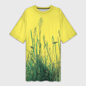 Платье-футболка 3D с принтом Луговые травы   этюд Альбрехта Дюрера ,  |  | 