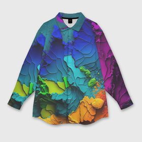 Мужская рубашка oversize 3D с принтом Взрыв красок в Екатеринбурге,  |  | Тематика изображения на принте: mdj_vm | midjourney | краски | миджорни | нейросеть | текстура