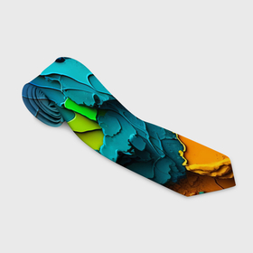 Галстук 3D с принтом Взрыв красок , 100% полиэстер | Длина 148 см; Плотность 150-180 г/м2 | mdj_vm | midjourney | краски | миджорни | нейросеть | текстура