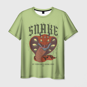 Мужская футболка 3D с принтом Snake 2x2 , 100% полиэфир | прямой крой, круглый вырез горловины, длина до линии бедер | 