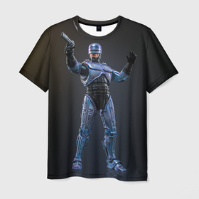 Мужская футболка 3D с принтом Робокоп в стойке в Кировске, 100% полиэфир | прямой крой, круглый вырез горловины, длина до линии бедер | 