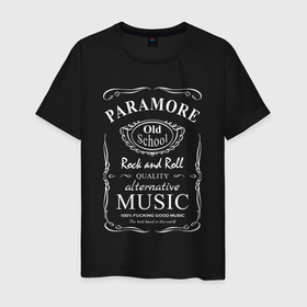 Мужская футболка хлопок с принтом Paramore в стиле Jack Daniels в Санкт-Петербурге, 100% хлопок | прямой крой, круглый вырез горловины, длина до линии бедер, слегка спущенное плечо. | 