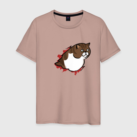 Мужская футболка хлопок с принтом Чужой кот в Новосибирске, 100% хлопок | прямой крой, круглый вырез горловины, длина до линии бедер, слегка спущенное плечо. | Тематика изображения на принте: 