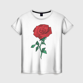 Женская футболка 3D с принтом Цветок к празднику в Екатеринбурге, 100% полиэфир ( синтетическое хлопкоподобное полотно) | прямой крой, круглый вырез горловины, длина до линии бедер | 