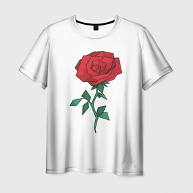 Мужская футболка 3D с принтом Цветок к празднику в Рязани, 100% полиэфир | прямой крой, круглый вырез горловины, длина до линии бедер | 
