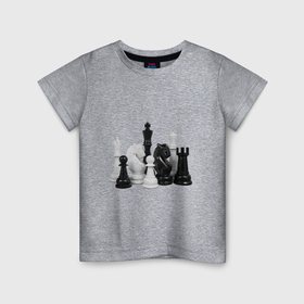 Детская футболка хлопок с принтом Фигуры шахматиста , 100% хлопок | круглый вырез горловины, полуприлегающий силуэт, длина до линии бедер | 