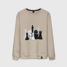 Мужской свитшот хлопок с принтом Фигуры шахматиста в Кировске, 100% хлопок |  | Тематика изображения на принте: 