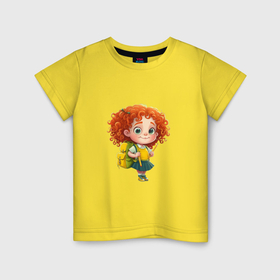 Детская футболка хлопок с принтом Прилежная ученица в Курске, 100% хлопок | круглый вырез горловины, полуприлегающий силуэт, длина до линии бедер | 
