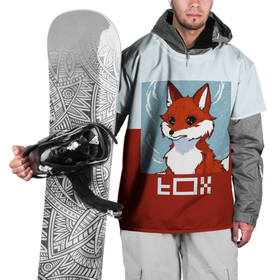 Накидка на куртку 3D с принтом Пиксельная лиса с надписью fox в Новосибирске, 100% полиэстер |  | Тематика изображения на принте: 