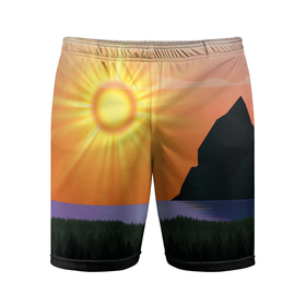 Мужские шорты спортивные с принтом Море, горы, солнце в Курске,  |  | 