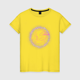 Женская футболка хлопок с принтом Лада в Курске, 100% хлопок | прямой крой, круглый вырез горловины, длина до линии бедер, слегка спущенное плечо | 