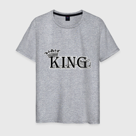 Мужская футболка хлопок с принтом Для него KING BLACK в Петрозаводске, 100% хлопок | прямой крой, круглый вырез горловины, длина до линии бедер, слегка спущенное плечо. | 