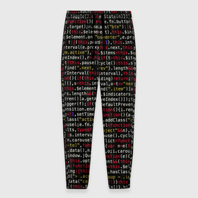 Мужские брюки 3D с принтом Символы программирования , 100% полиэстер | манжеты по низу, эластичный пояс регулируется шнурком, по бокам два кармана без застежек, внутренняя часть кармана из мелкой сетки | Тематика изображения на принте: 