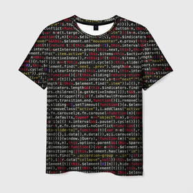 Мужская футболка 3D с принтом Символы программирования в Тюмени, 100% полиэфир | прямой крой, круглый вырез горловины, длина до линии бедер | Тематика изображения на принте: 