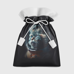 Подарочный 3D мешок с принтом Космический пушистый кот в скафандре в Санкт-Петербурге, 100% полиэстер | Размер: 29*39 см | Тематика изображения на принте: 