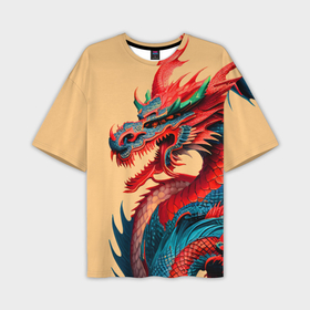 Мужская футболка oversize 3D с принтом Japan dragon   tattoo art в Кировске,  |  | 