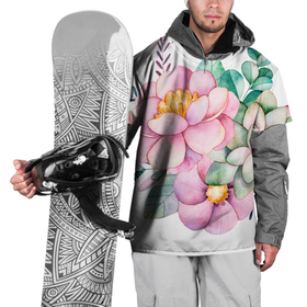 Накидка на куртку 3D с принтом Пастельные цветы   посередине в Новосибирске, 100% полиэстер |  | Тематика изображения на принте: 