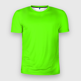 Мужская футболка 3D Slim с принтом Кислотный зеленый в Санкт-Петербурге, 100% полиэстер с улучшенными характеристиками | приталенный силуэт, круглая горловина, широкие плечи, сужается к линии бедра | 
