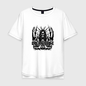 Мужская футболка хлопок Oversize с принтом Darkside soul в Петрозаводске, 100% хлопок | свободный крой, круглый ворот, “спинка” длиннее передней части | Тематика изображения на принте: 