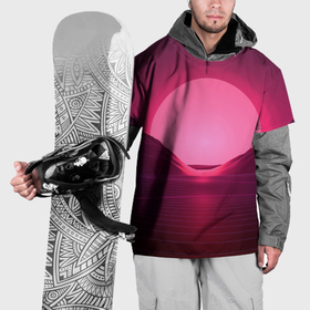 Накидка на куртку 3D с принтом Неоновый закат , 100% полиэстер |  | 