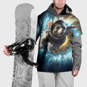 Накидка на куртку 3D с принтом Кот космонавт и взрыв звезды , 100% полиэстер |  | 