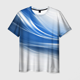 Мужская футболка 3D с принтом Ледяной поток ветра в Белгороде, 100% полиэфир | прямой крой, круглый вырез горловины, длина до линии бедер | 