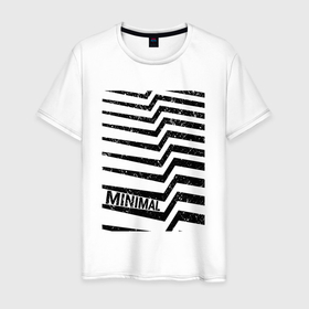 Мужская футболка хлопок с принтом Minimal надпись и полосы в Екатеринбурге, 100% хлопок | прямой крой, круглый вырез горловины, длина до линии бедер, слегка спущенное плечо. | 