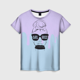 Женская футболка 3D с принтом Girl  boss в Кировске, 100% полиэфир ( синтетическое хлопкоподобное полотно) | прямой крой, круглый вырез горловины, длина до линии бедер | 