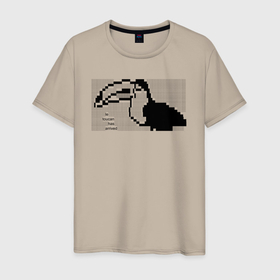 Мужская футболка хлопок с принтом Le toucan has arrived   Twitch ASCII art , 100% хлопок | прямой крой, круглый вырез горловины, длина до линии бедер, слегка спущенное плечо. | Тематика изображения на принте: 