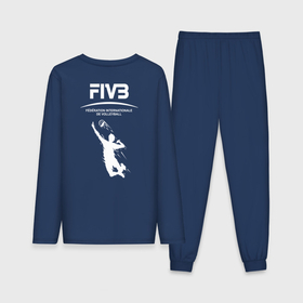 Мужская пижама с лонгсливом хлопок с принтом Международная федерация волейбола FIVB в Курске,  |  | 