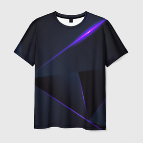 Мужская футболка 3D с принтом geometry stripes neon stiil в Новосибирске, 100% полиэфир | прямой крой, круглый вырез горловины, длина до линии бедер | 