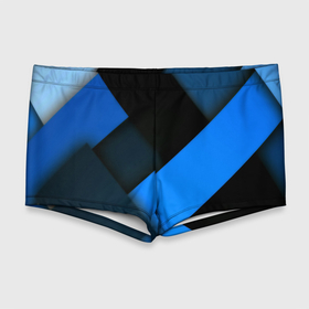 Мужские купальные плавки 3D Геометрия синие полосы: в городе Новоалтайск, Полиэстер 85%, Спандекс 15% |  |