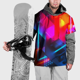 Накидка на куртку 3D с принтом Neon stripes color в Петрозаводске, 100% полиэстер |  | Тематика изображения на принте: 
