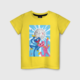 Детская футболка хлопок с принтом Хагги Вагги и Кисси Мисси на диско в Тюмени, 100% хлопок | круглый вырез горловины, полуприлегающий силуэт, длина до линии бедер | Тематика изображения на принте: 