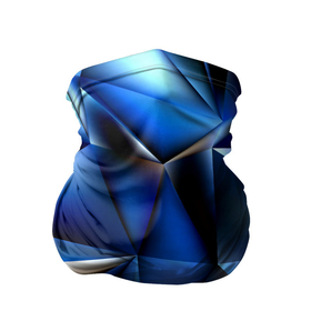 Бандана-труба 3D с принтом Polygon blue abstract в Екатеринбурге, 100% полиэстер, ткань с особыми свойствами — Activecool | плотность 150‒180 г/м2; хорошо тянется, но сохраняет форму | 