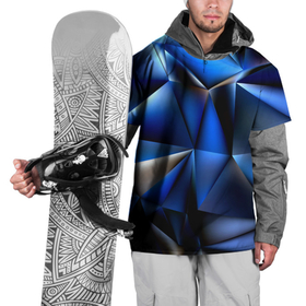 Накидка на куртку 3D с принтом Polygon blue abstract в Санкт-Петербурге, 100% полиэстер |  | Тематика изображения на принте: 