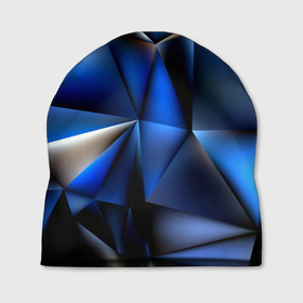 Шапка 3D с принтом Polygon blue abstract в Санкт-Петербурге, 100% полиэстер | универсальный размер, печать по всей поверхности изделия | 